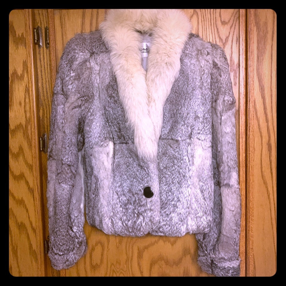 Vintage Wilson’s Leather & Suede Rabbit Fur Coat